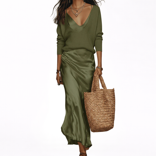 Elena | Robe Midi en Satin