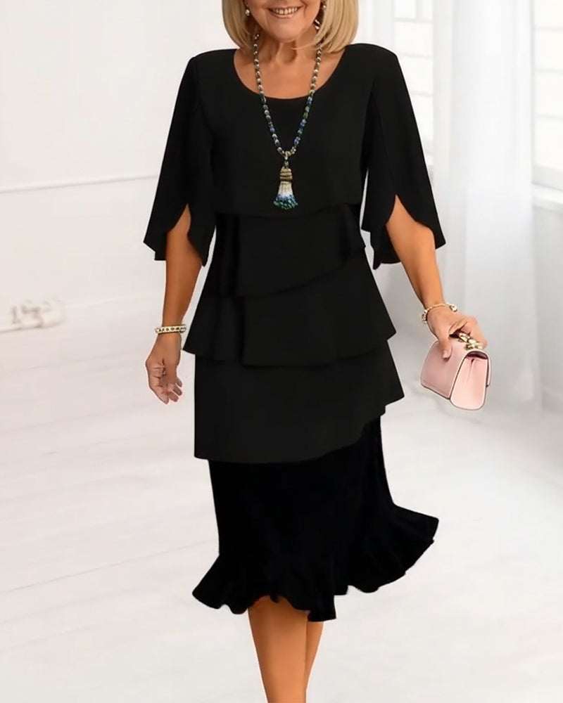 Patricia | Robe à Volants Élégante et Confortable