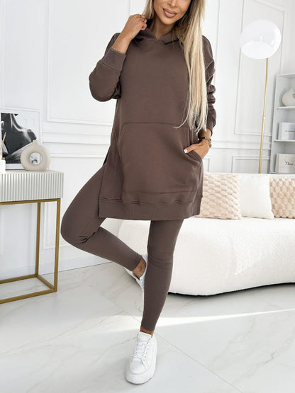 Sienna | Ensemble Sweat à Capuche Uni et Leggings Doublés
