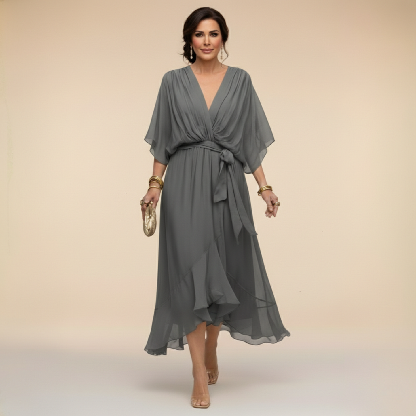 Sarah | Robe Chiffon V-Cou Sandra