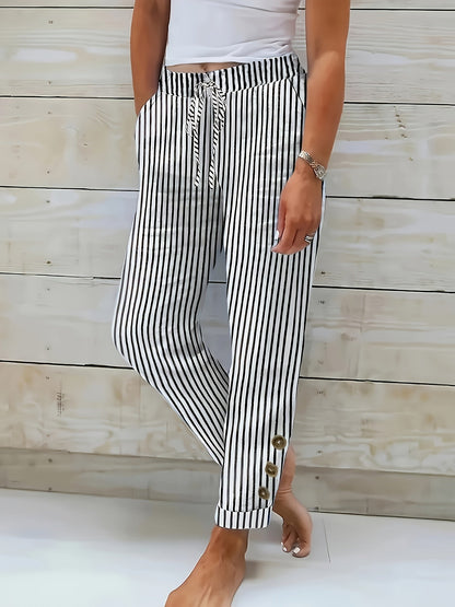 Raquelle - Pantalons Rayés Décontractés