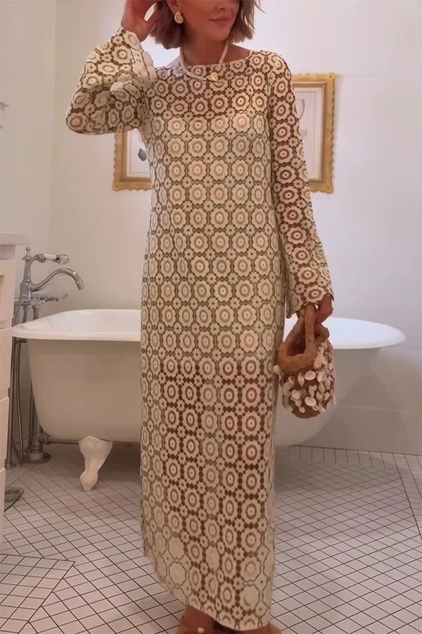 Judy  | Robe Midi à Manches Longues Fleurie