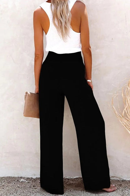 Riana - Pantalon Taille Haute Relax
