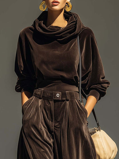 Vivienne | Ensemble Sweat à Capuche en Velours et Pantalons