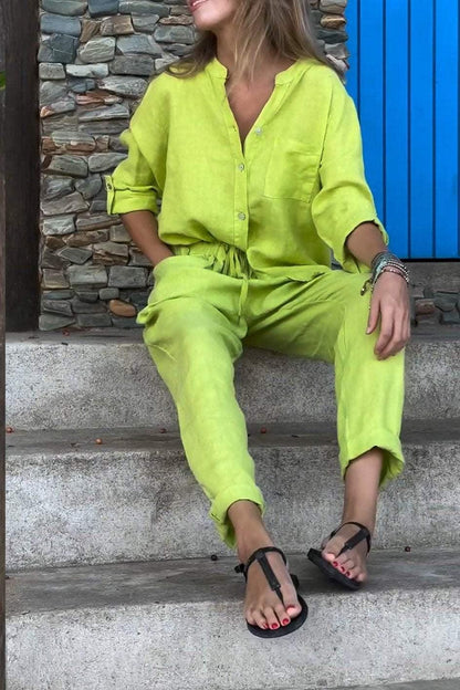 Liam | Ensemble Chemise à Col V et Pantalon