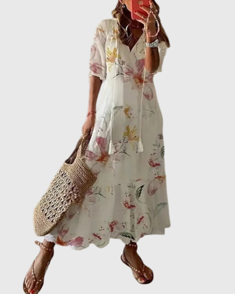 Ramona | Robe Maxi d'Été Bohème Vintage