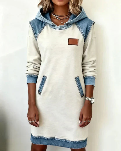 Alexa | Robe à Capuche Contrastée Confortable