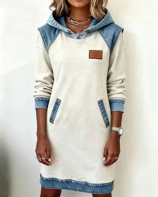 Alexa | Robe à Capuche Contrastée Confortable