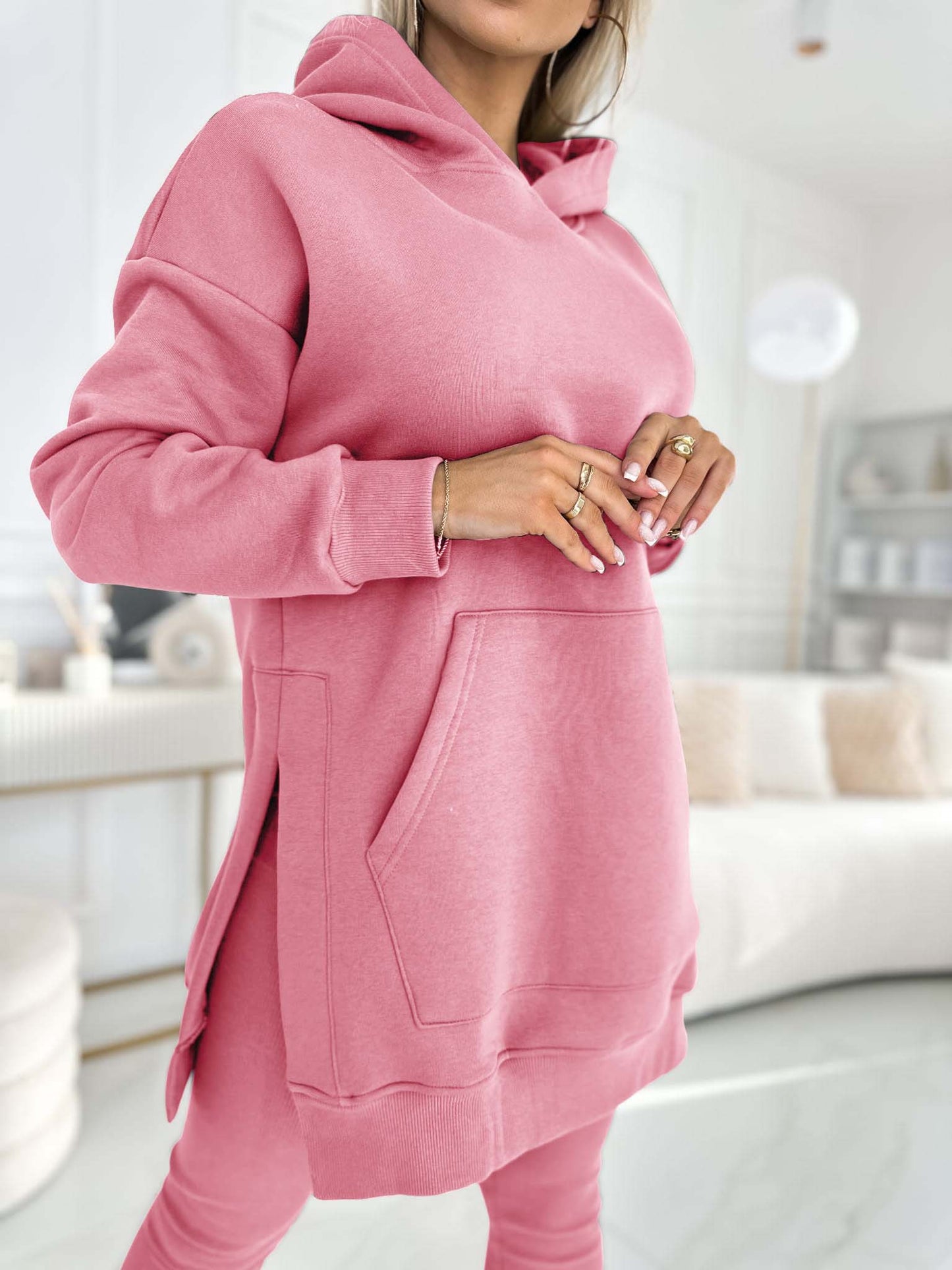 Sienna | Ensemble Sweat à Capuche Uni et Leggings Doublés