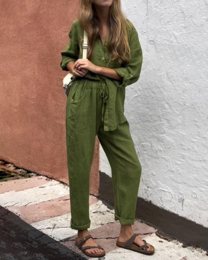Liam | Ensemble Chemise à Col V et Pantalon