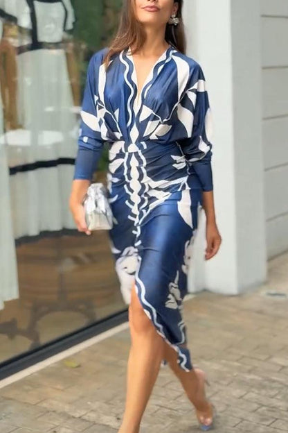 Eva | Robe Midi Dolman Imprimé Unique Sun Escape
