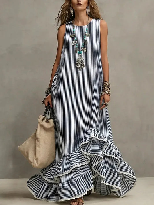 Grâce  | Robe Maxi Décontractée à Volants Rétro