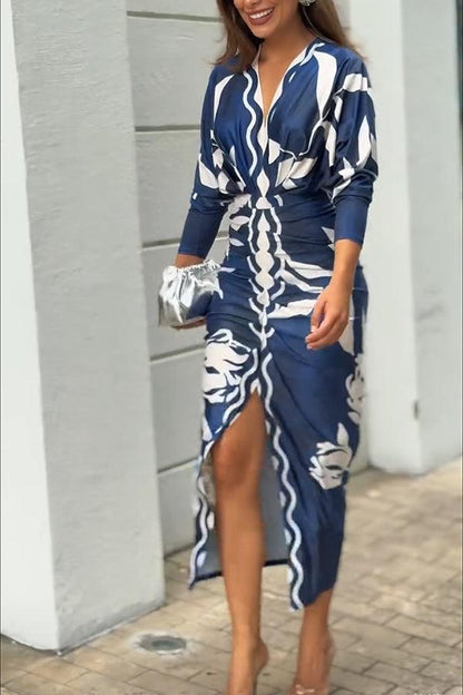 Eva | Robe Midi Dolman Imprimé Unique Sun Escape