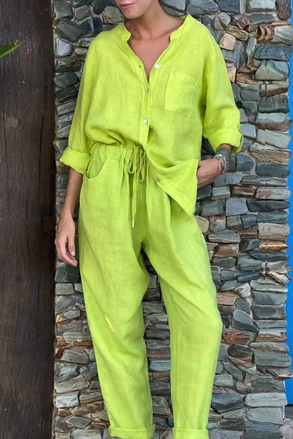 Liam | Ensemble Chemise à Col V et Pantalon