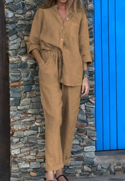 Liam | Ensemble Chemise à Col V et Pantalon