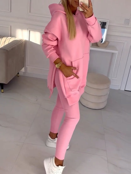 Sienna | Ensemble Sweat à Capuche Uni et Leggings Doublés