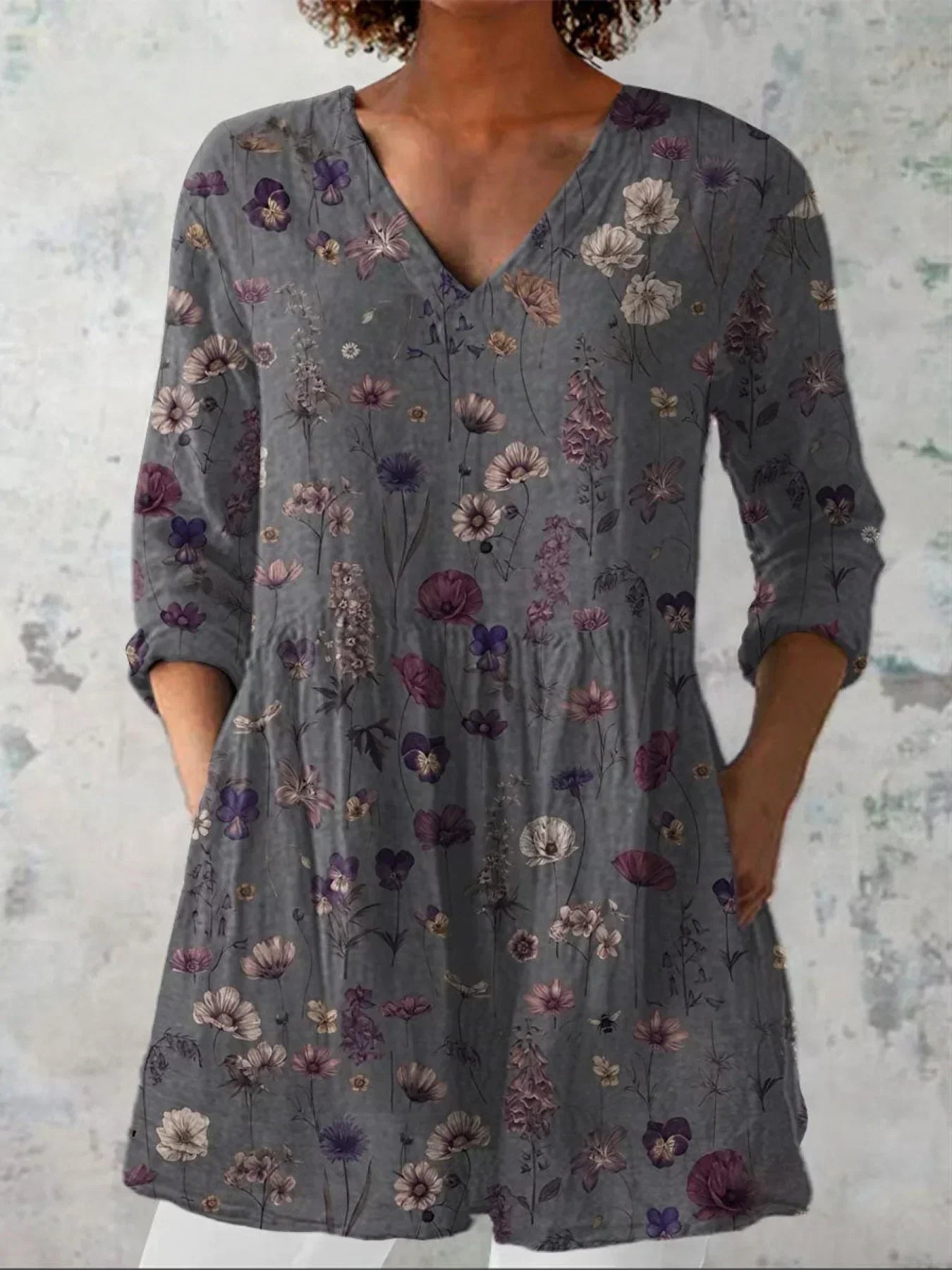 Emma | T-shirt V-cou avec imprimé floral