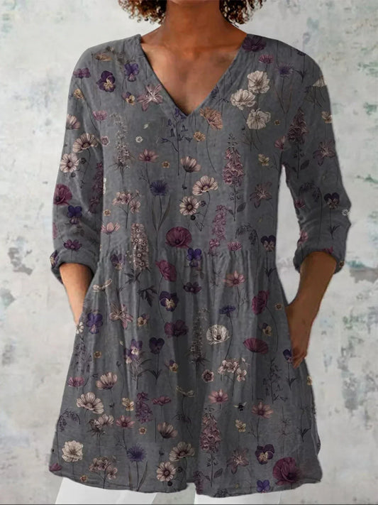 Emma | T-shirt V-cou avec imprimé floral