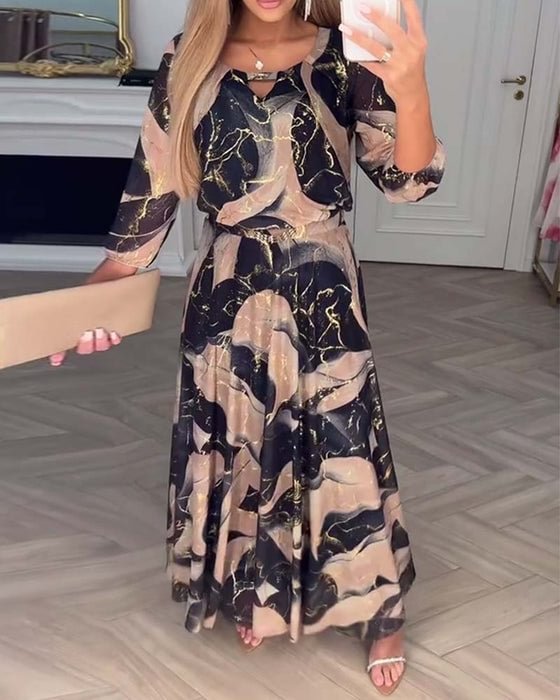 Camille | Robe en Chiffon Imprimé