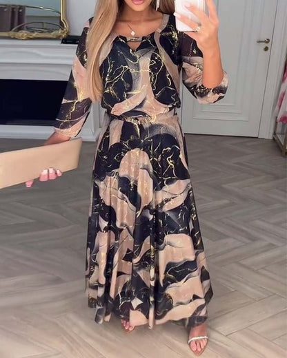 Camille | Robe en Chiffon Imprimé