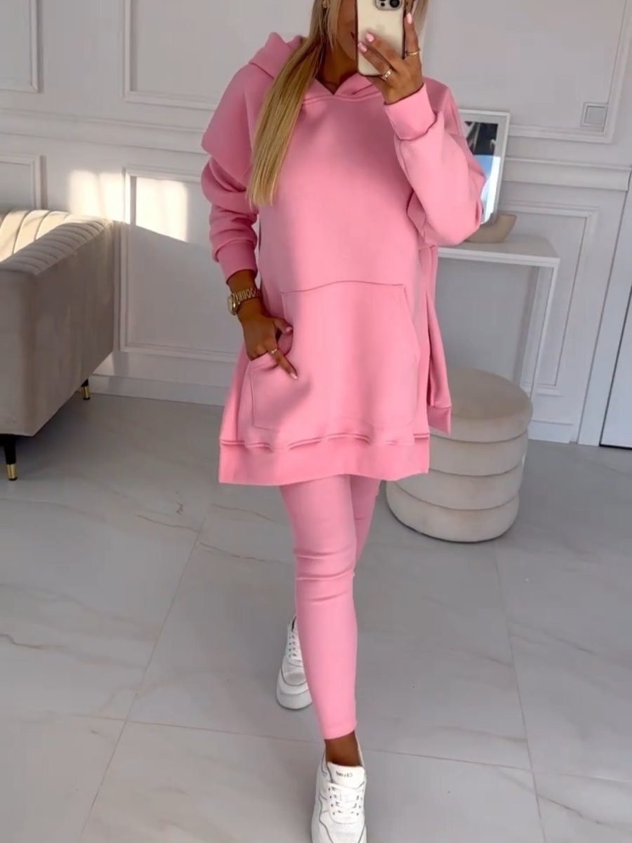Sienna | Ensemble Sweat à Capuche Uni et Leggings Doublés