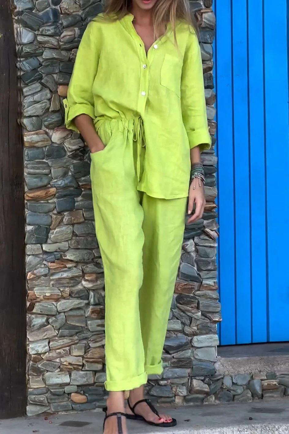 Liam | Ensemble Chemise à Col V et Pantalon