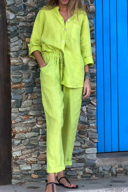 Liam | Ensemble Chemise à Col V et Pantalon