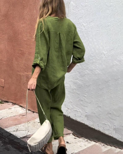 Liam | Ensemble Chemise à Col V et Pantalon
