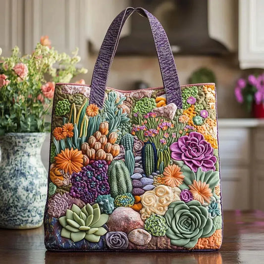 Sac fourre-tout artisanal - Jardin de succulentes