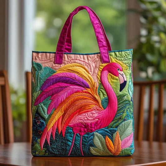 Sac fourre-tout matelassé - Flamant rose arc-en-ciel