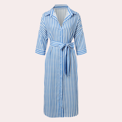 Noa | Robe Midi Rayée Décontractée