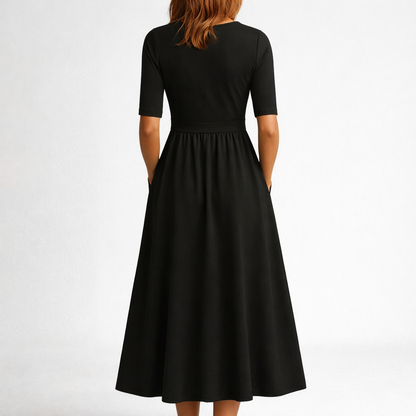 Eleanor | Robe Midi Élégante avec Poches