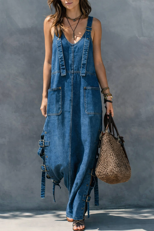Harper | Combinaison en denim avec taille élastique