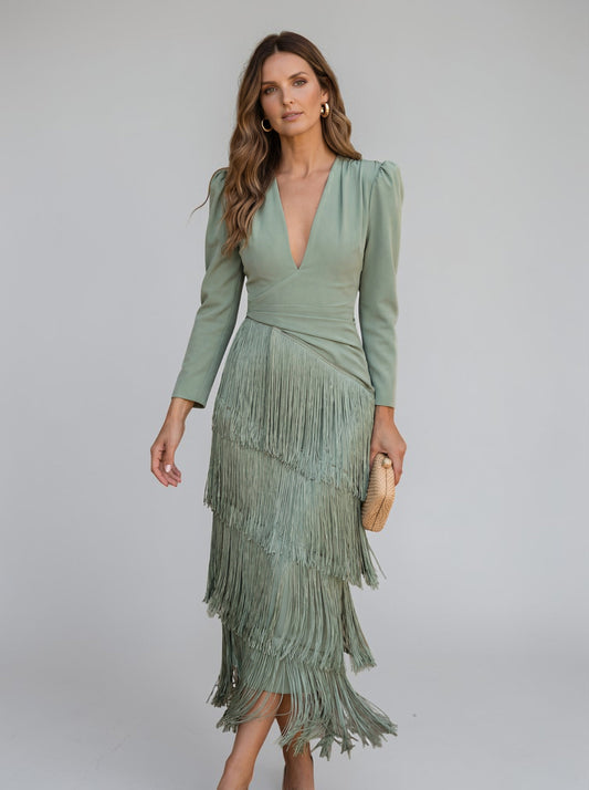 Sofia | Robe à Franges Élégante