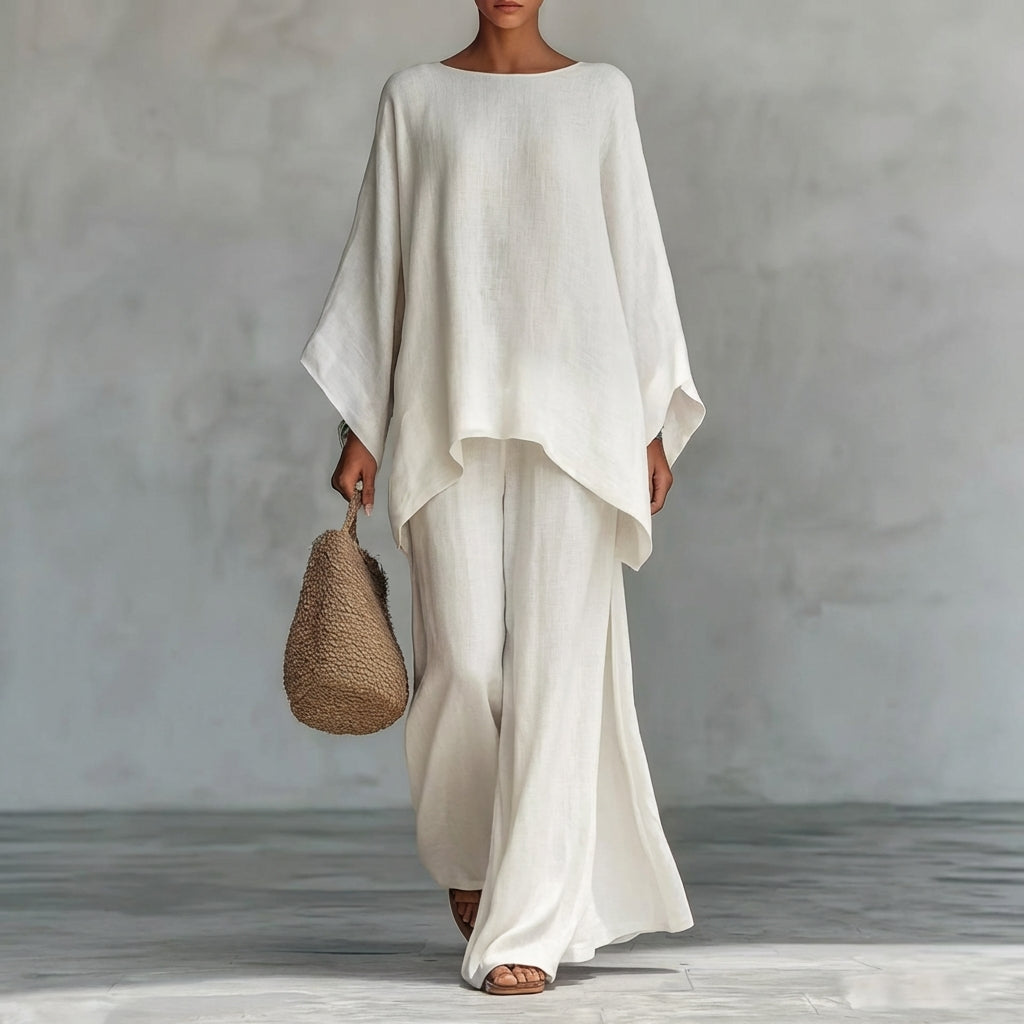 Solène | Ensemble en Deux Pièces avec Manches Longues et Pantalons Amples