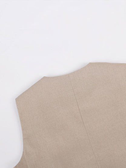 Lila | Costume Pantalon Large Plissé à Col V
