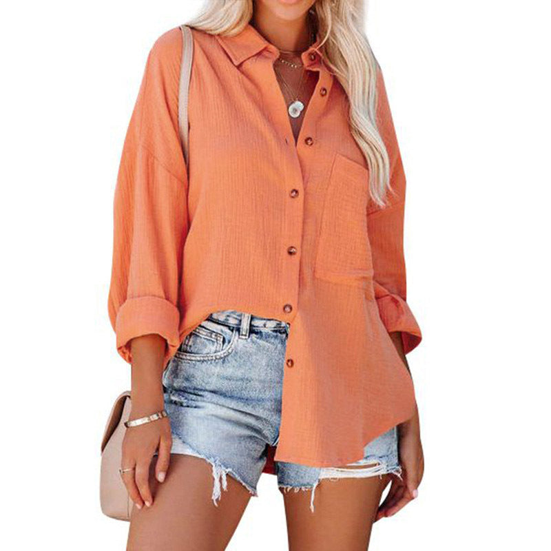 MADELYN | Blouse décontractée à boutons et manches longues