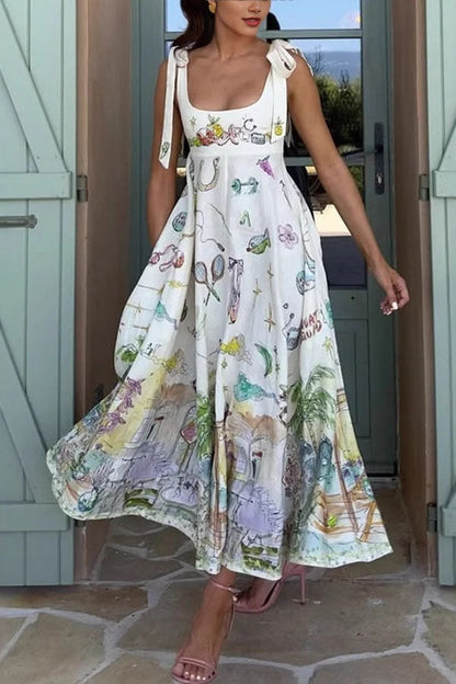 Sandra | Robe Maxi Imprimée Élégante