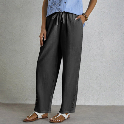 Shania - Pantalons Relaxed avec Boutons