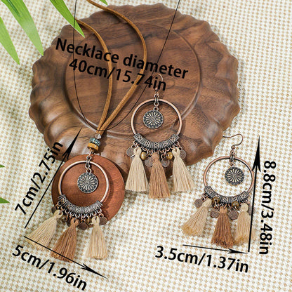 Isabella | Ensemble de Collier et Boucles d'Oreilles à Franges Bohémien