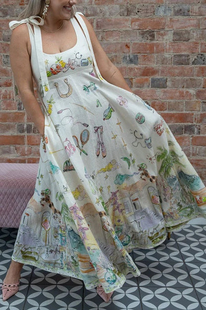 Sandra | Robe Maxi Imprimée Élégante