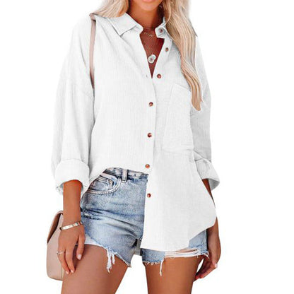 MADELYN | Blouse décontractée à boutons et manches longues