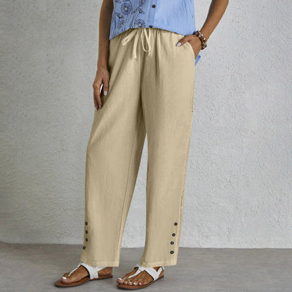 Shania - Pantalons Relaxed avec Boutons