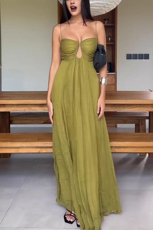 Taylor | Robe d'invitée verte élégante