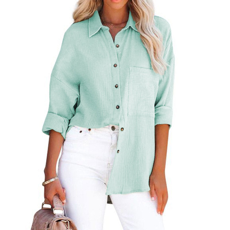 MADELYN | Blouse décontractée à boutons et manches longues