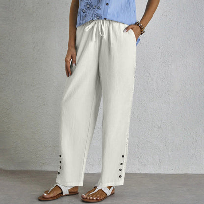 Shania - Pantalons Relaxed avec Boutons