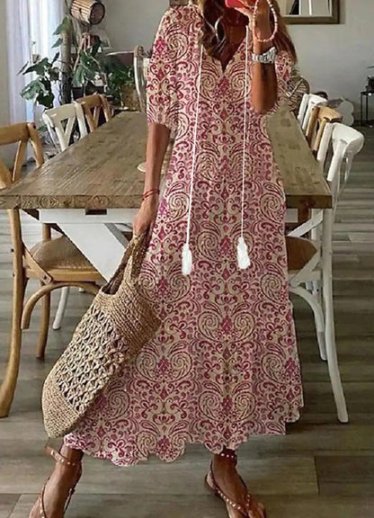 Ramona | Robe Maxi d'Été Bohème Vintage