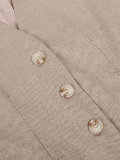Lila | Costume Pantalon Large Plissé à Col V