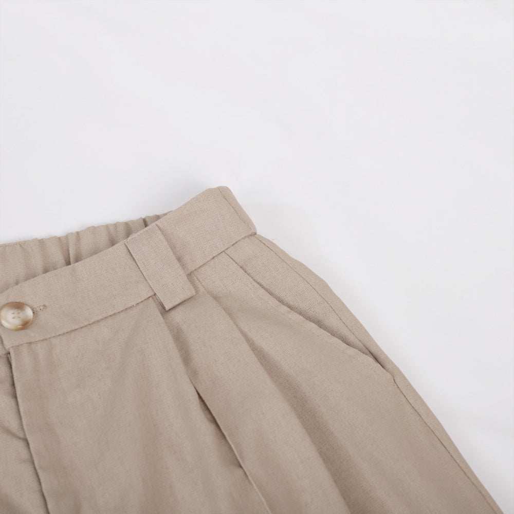 Lila | Costume Pantalon Large Plissé à Col V