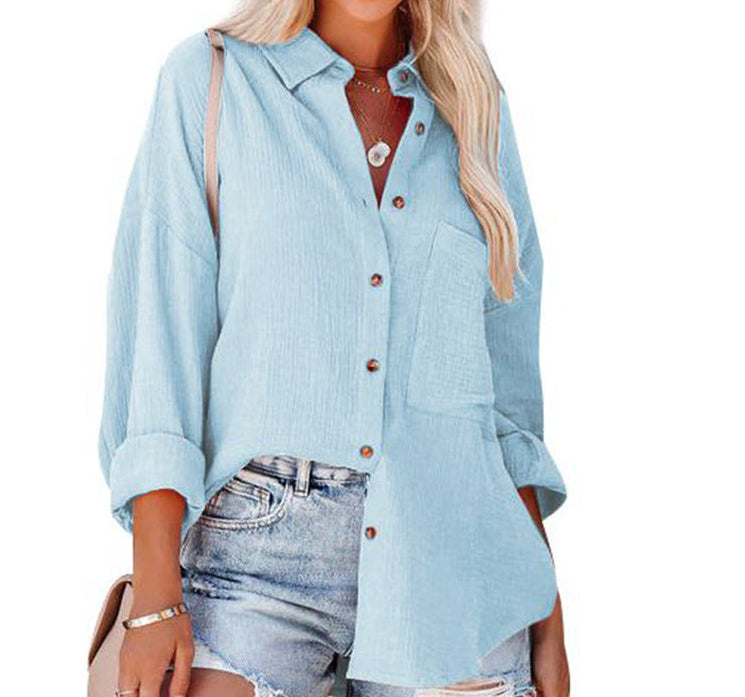 MADELYN | Blouse décontractée à boutons et manches longues
